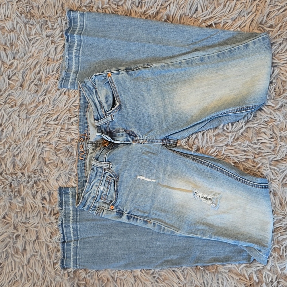 Rue 21 Distressed Low Rise Bootcut Jeans Size 0